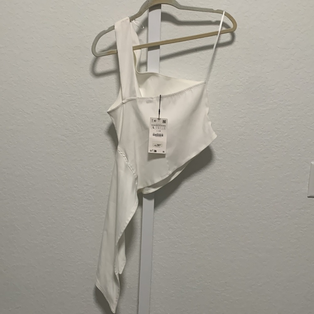 Zara One Shoulder Asymmetrical Tank Top - Picture 4 of 10